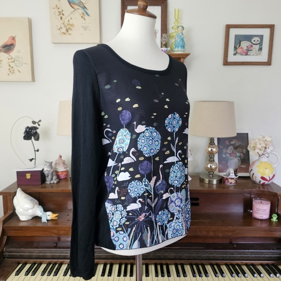 Anthro Knitted & Knotted Swan Tableau Sweater Top - Picture 7 of 13